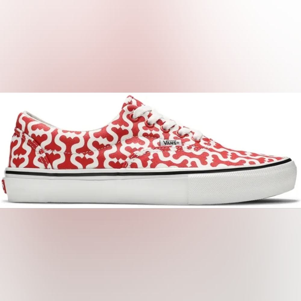 Vans Red and White Patterned Sneakers